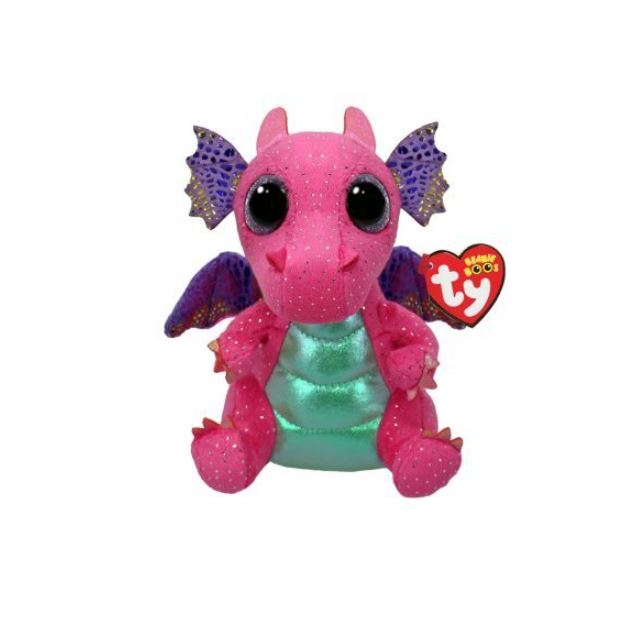 PELUCHE TY BEANIE BOOS SPITFIRE LE DRAGON ROSE PETIT 6 15 CM PELUCHES Peluches gros yeux